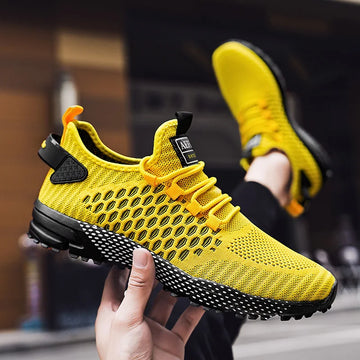 YRZL Men Sneakers Comfortable Breathable Mesh Tennis Outdoor Sports Running Jogging Shoes Flat Lightweight Walking Shoes for Men
