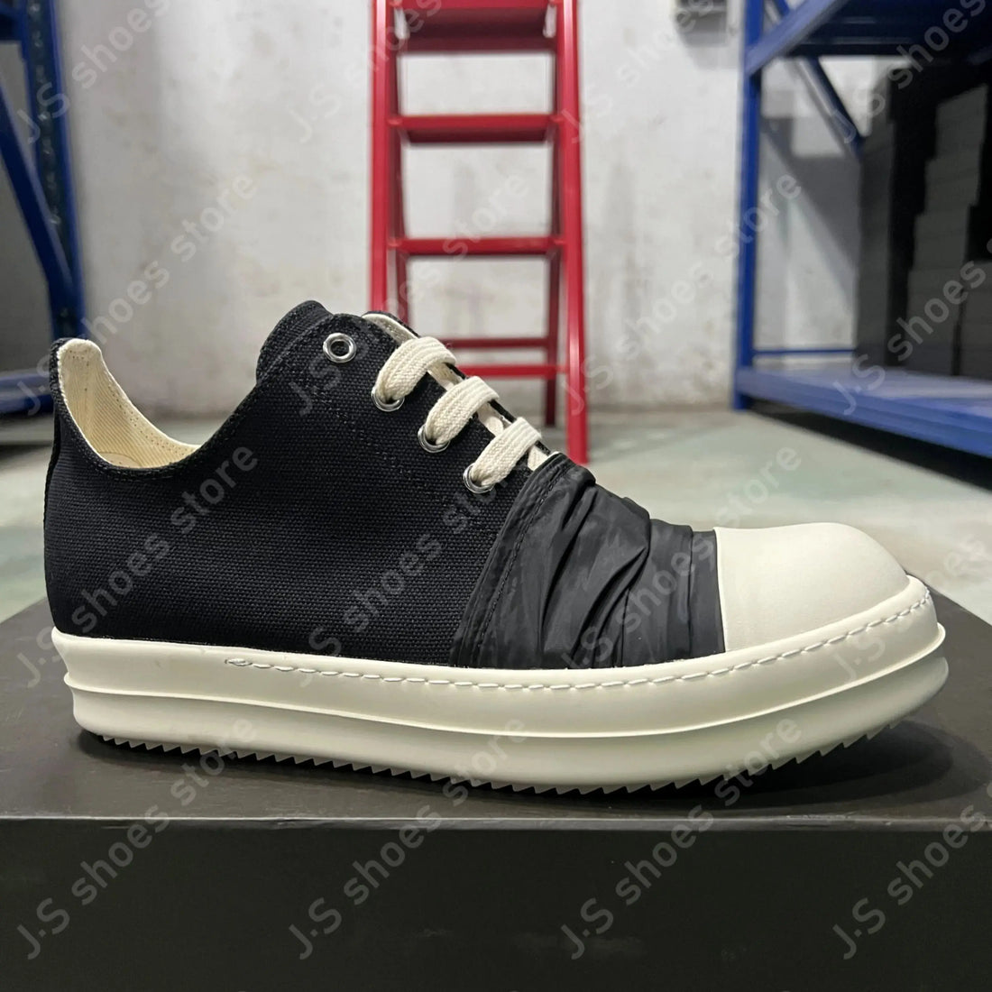 Ro Retro Classic Black Canvas Low Top Shoes Sneaker Men Shoe Black Pleated Cloth Lace Up Women Casual Sneakers