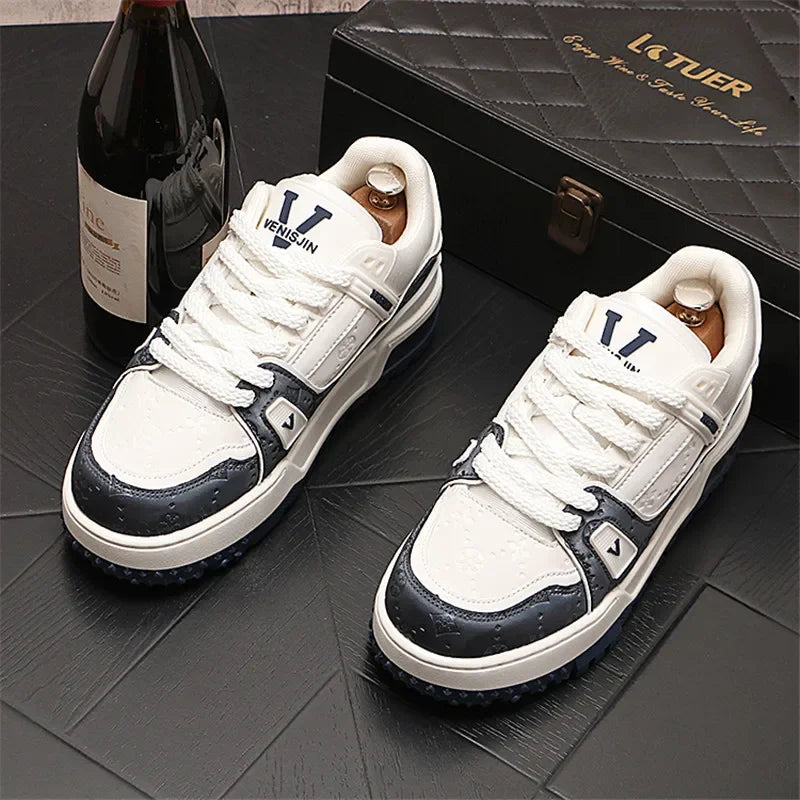 Designer Wedding Party Men Shoes Autumn Fashion Casual Sneakers Man Thick Bottom Walking Office Leisure Loafers Shoes for Men