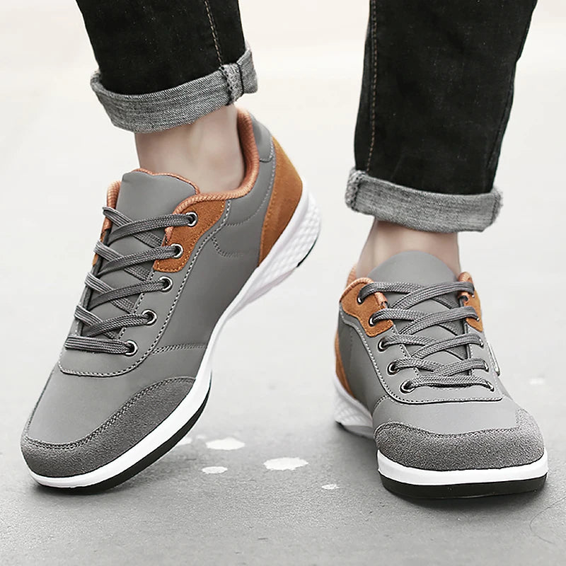 Leather Men Shoes Sneaker Trend Sports Running Breathable Men‘s Sneakers Non-slip Footwear Shoe for Male Walking Autumn
