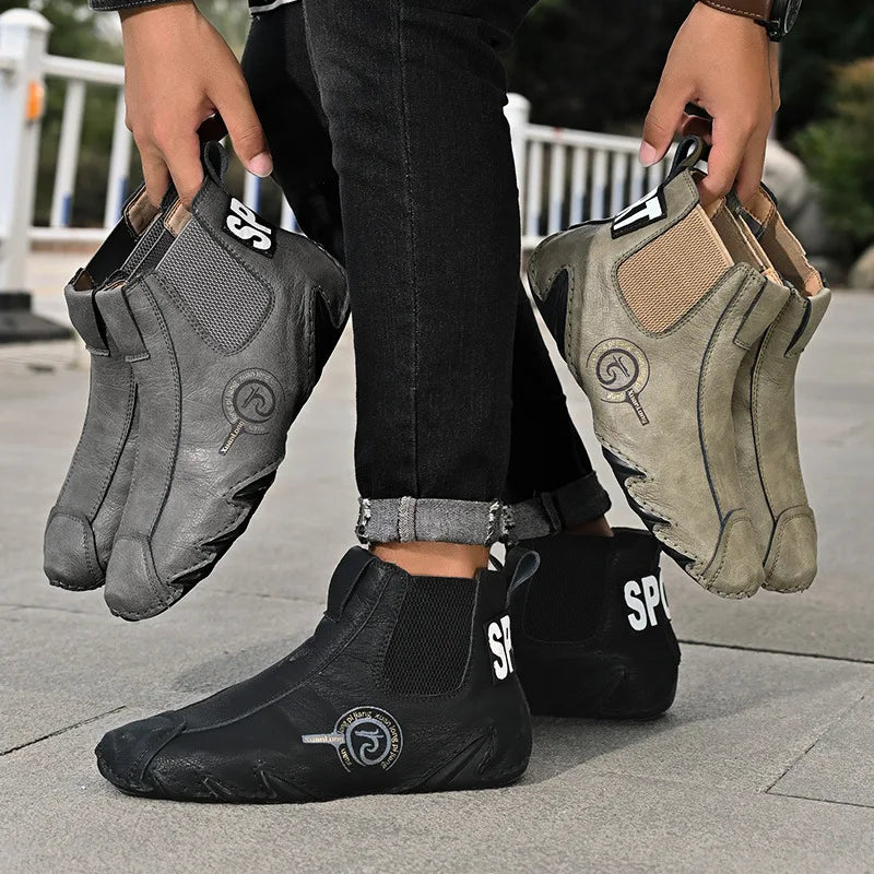 Men Boots  Warm Cotton Shoes Handmade Outdoor Sneakers Soft SoleComfortable Men's Ankle Boots Male Casual Flat Short Boots 2023